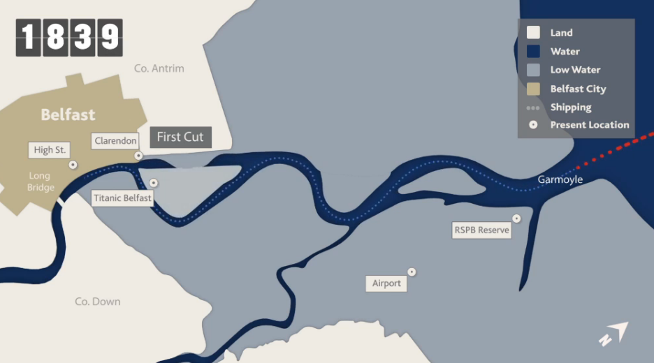 Taken from the animation of the cutting of the Victoria Channel at Belfast Harbour