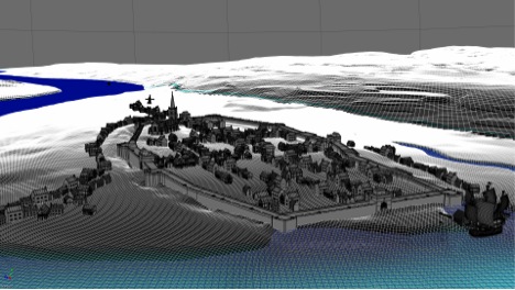CG 3D imaging of the historical Derry-Londonderry, demonstrating the work in progress