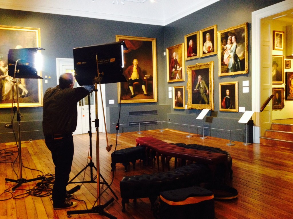 Filming in the Joseph Wright Gallery in Derby